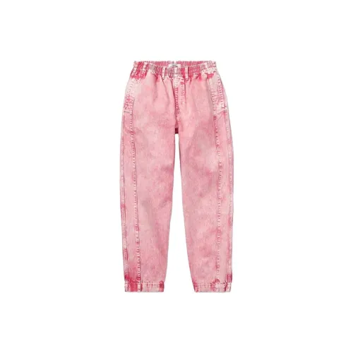 Tommy Hilfiger Pull-On Mom Jean Bottoms Pink Dream Faint Pink ACID Wash Jeans Women's Pink