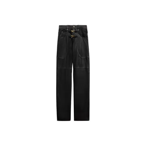 ISABEL MARANT Черные Женские Кожаные Брюки