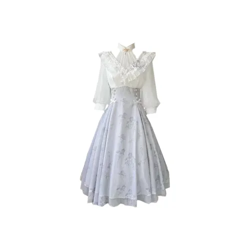SONDR Blue Женские Длинные Рукава Платья
