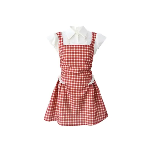 ACJL Короткий рукав Платье Женское Красное