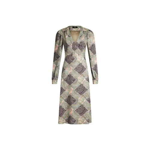 ETRO Белое Женское Длинное Платье с Рукавами