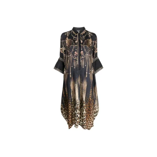 CAMILLA Длинное платье с длинными рукавами женское черное