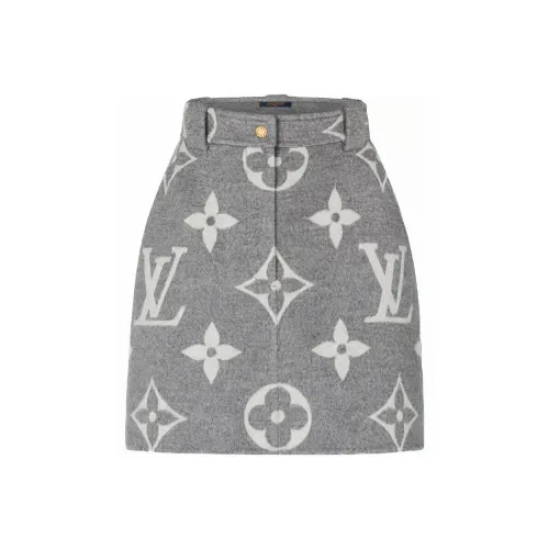 LOUIS VUITTON Юбка Короткая Женская Серого цвета