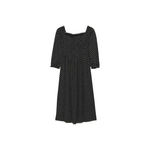 ARITZIA WILFRED Margaret Платье Длинное с длинными рукавами Женское Черное Белое Черное Белое