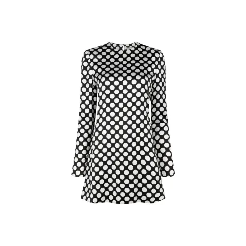 SAINT LAURENT Длинное платье с длинными рукавами женское черное