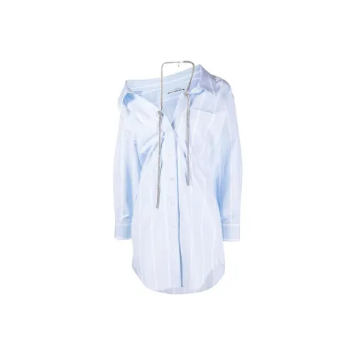 alexander wang Светло-синий Женские Длинные Платья с Рукавами