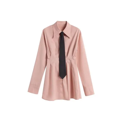 YITOUAGUA Розовый Женские Длинные Платья с Длинными Рукавами