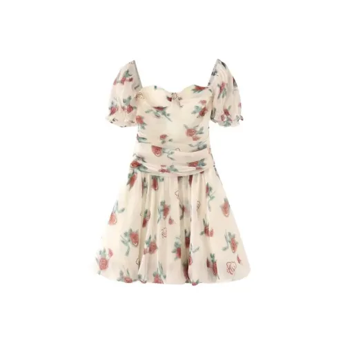 Lookinto Короткий рукав Платье Женское Цвет на изображении