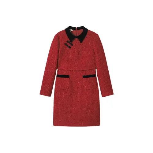 YINER GoodLand Red Женские Длинные Рукава Платья