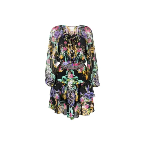 CAMILLA Длинное платье с длинными рукавами женское черное