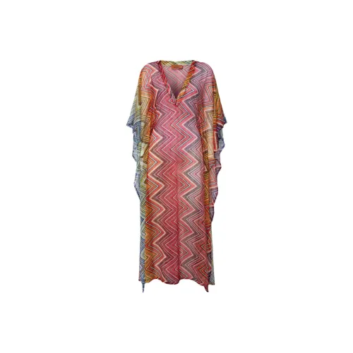 Missoni Многоцветные Женские Платья с Коротким Рукавом