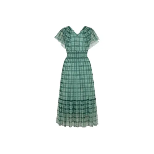 XG SS24 Короткий рукав Платье Женское Клетка