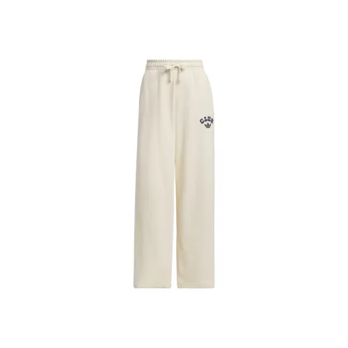Adidas Originals FW24 Collegiate Широкие Брюки Sweat Joggers Вязаные Тренировочные Штаны Женские Айвори