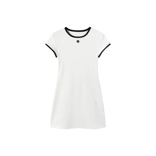 SKYA Короткий рукав Платье Женское Белое