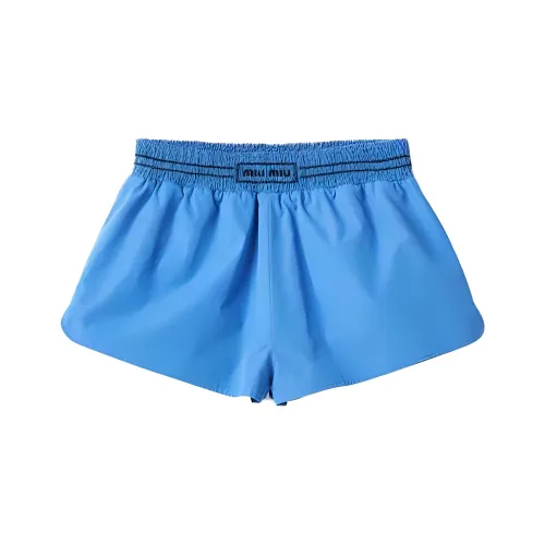 MIU MIU FW23 Вышитые Шорты из Поплина Повседневные Шорты Женские Very Peri