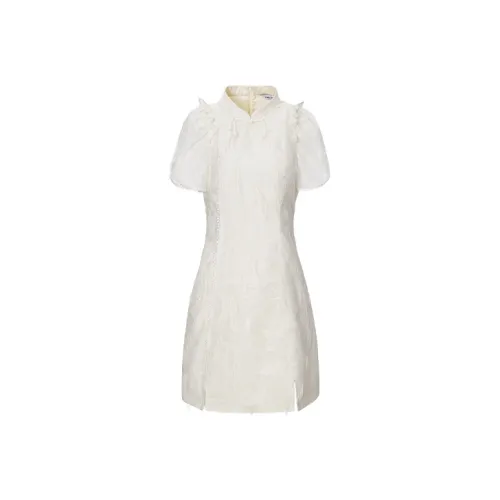 TAMMY TANGS Короткий рукав Платье Женское Абрикосовое