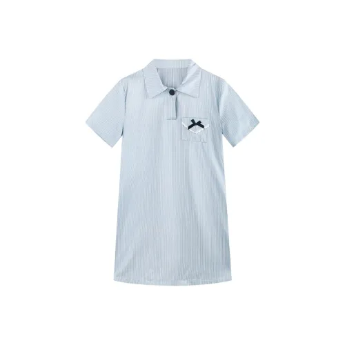 AURORA MUSE Короткий рукав Платье Женское Синий