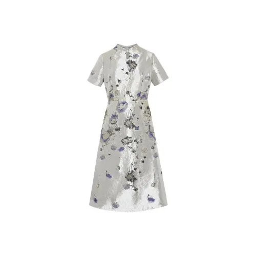 BBLLUUEE Короткий рукав Платье Женское Ванильный абрикос