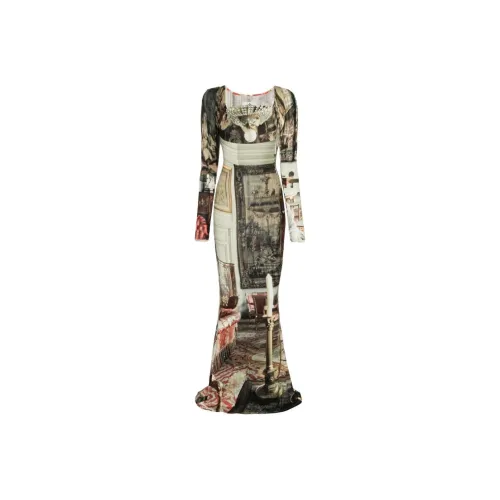 Vivienne Westwood Многоцветные Женские Длинные Платья с Рукавами