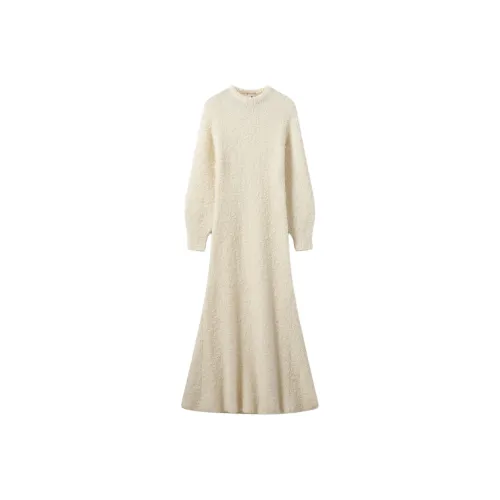 The. garment Крем Женские Длинные Платья с Рукавами