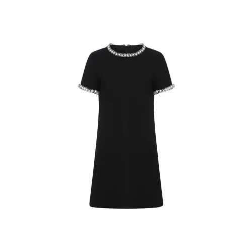 VGRASS STUDIO Black Женские Короткие Платья с Рукавами