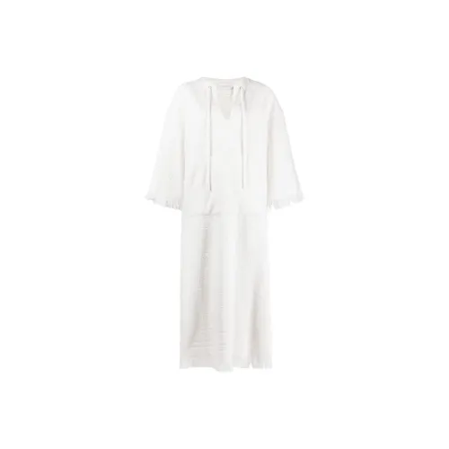 Zimmermann SS24 Длинное платье с длинными рукавами цвет белый