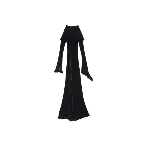 Acne Studios SS24 Длинное платье с длинными рукавами женское черное