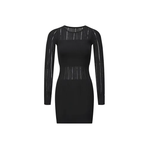 AZEPAM Длинное платье с длинными рукавами женское черное