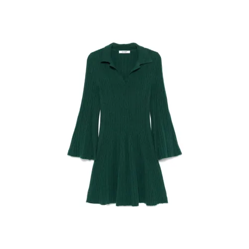 Antonino Valenti FW24 Длинное платье с длинным рукавом женское зеленое