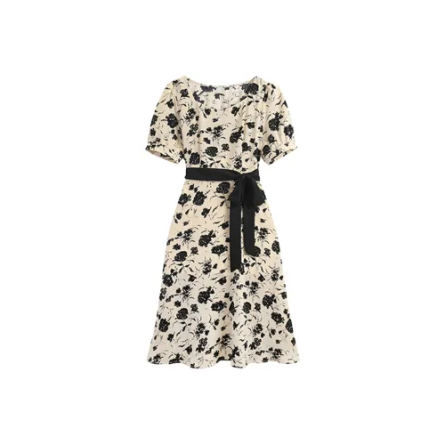 GTLA Короткий рукав Платье Женское Черное