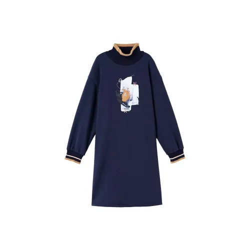 OUNIXUE Платье Женское Темно-синий