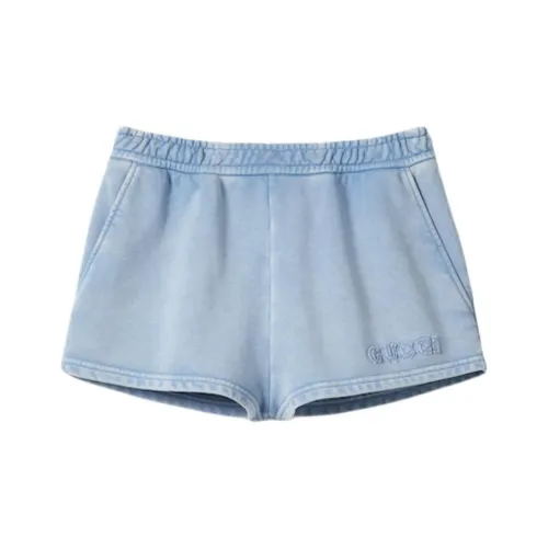 GUCCI Повседневные шорты женские светло-синие