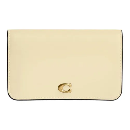 COACH Essential Коровья кожа Держатель для карт Мини Женский Латунь Луна