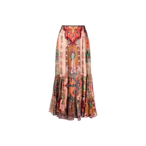 ETRO Красные Женские Повседневные Длинные Юбки