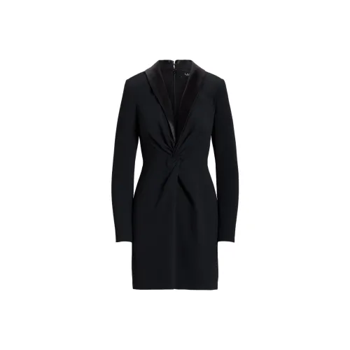 LAUREN RALPH LAUREN Длинное платье с длинными рукавами женское черное