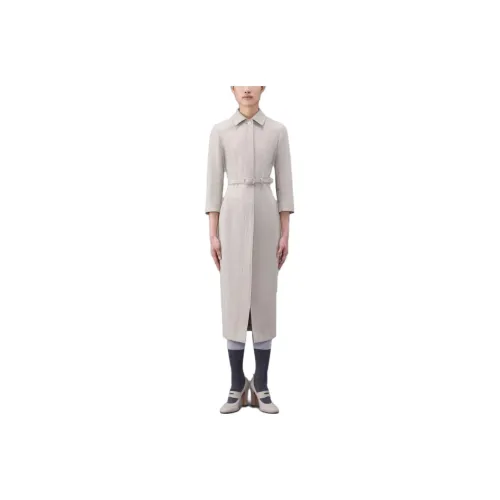 THOM BROWNE THOM BROWNE FW23 ранняя осенняя коллекция Хаки Женские Длинные Платья с рукавами