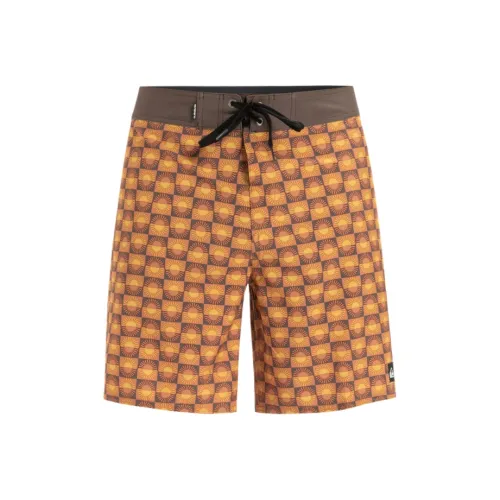 Quiksilver Коричнево-желтые шорты для пляжа CMN6 Мужские