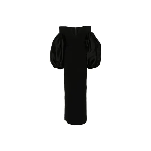 SOLACE LONDON Длинное платье с длинными рукавами женское черное