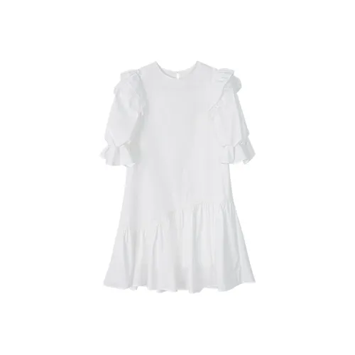 Pit Короткий рукав Платье Женское Белое
