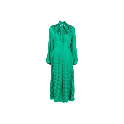 MSGM Изумрудно-зеленый Женские Длинные Платья с Рукавами