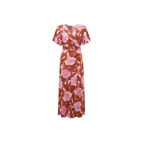 Diane von Furstenberg Красные Женские Короткие Платья с Короткими Рукавами