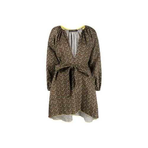 SIEDRES Длинное платье с длинным рукавом женское коричневое