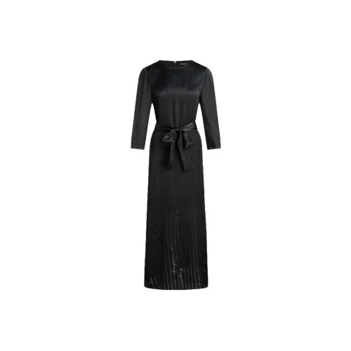 ARMANI EXCHANGE FW23 Длинное Платье с Длинными Рукавами Женское Черное