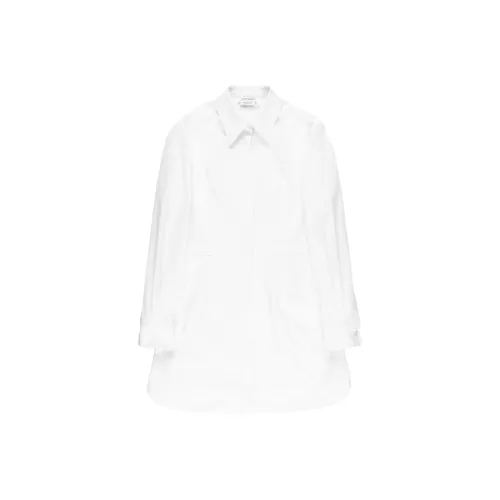 Alexander McQueen Белые Женские Длинные Платья с Длинными Рукавами