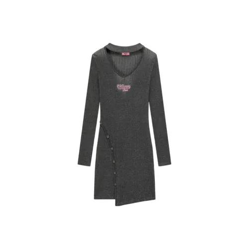 CHUU Женские Длинные Платья с Рукавами