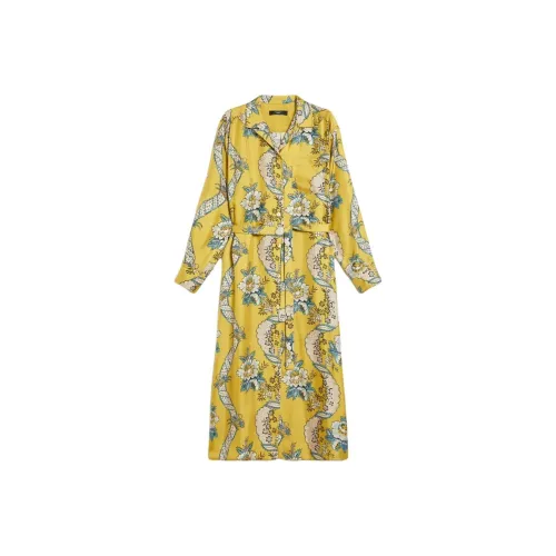 WEEKEND MaxMara Желтые Женские Длинные Платья с Рукавами