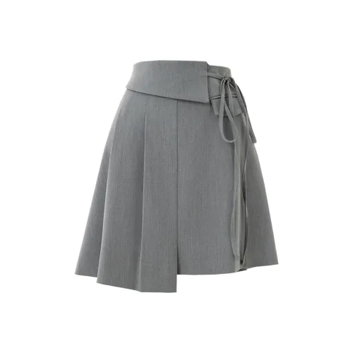 SOON FLOWER Повседневные короткие юбки Женские Серый