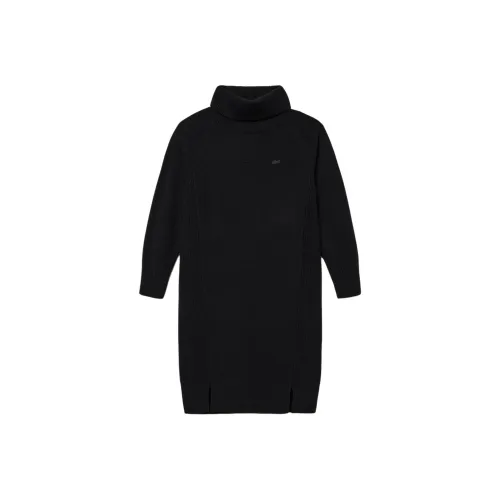 LACOSTE Длинное платье с длинными рукавами женское черное