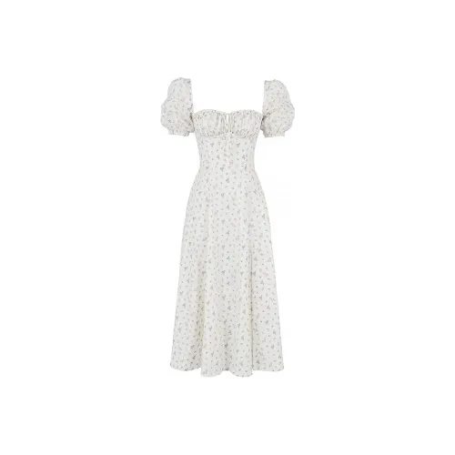 HOUSE OF CB Белое Женское Платье с Короткими Рукавами