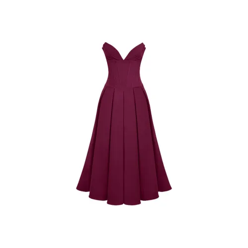 HOUSE OF CB LADY Без рукавов Платье Женское Вино Красный Бургунди